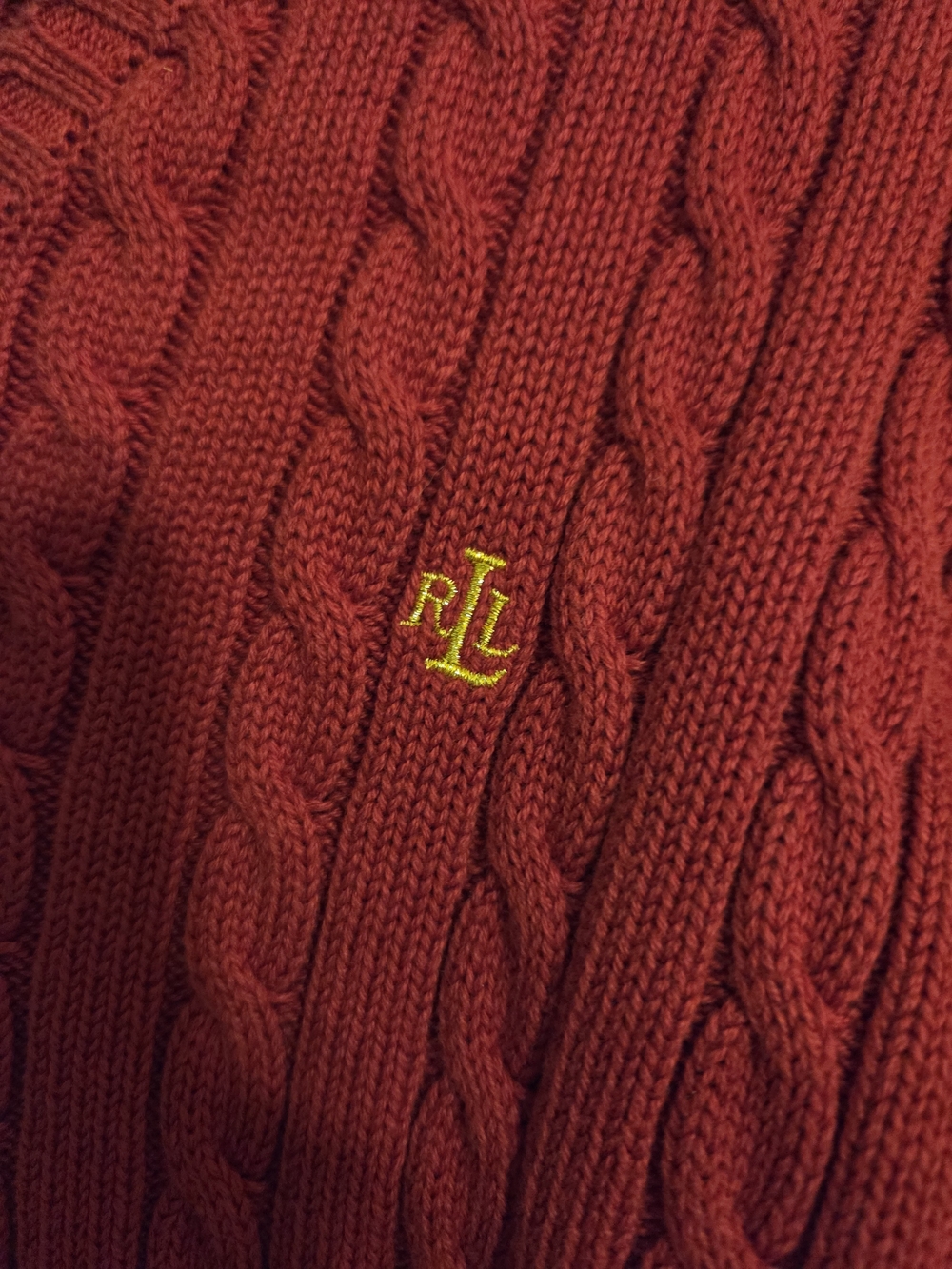 Ralph Lauren Sweater in Red with Yellow RL Logo
